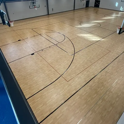 wood gym floor install